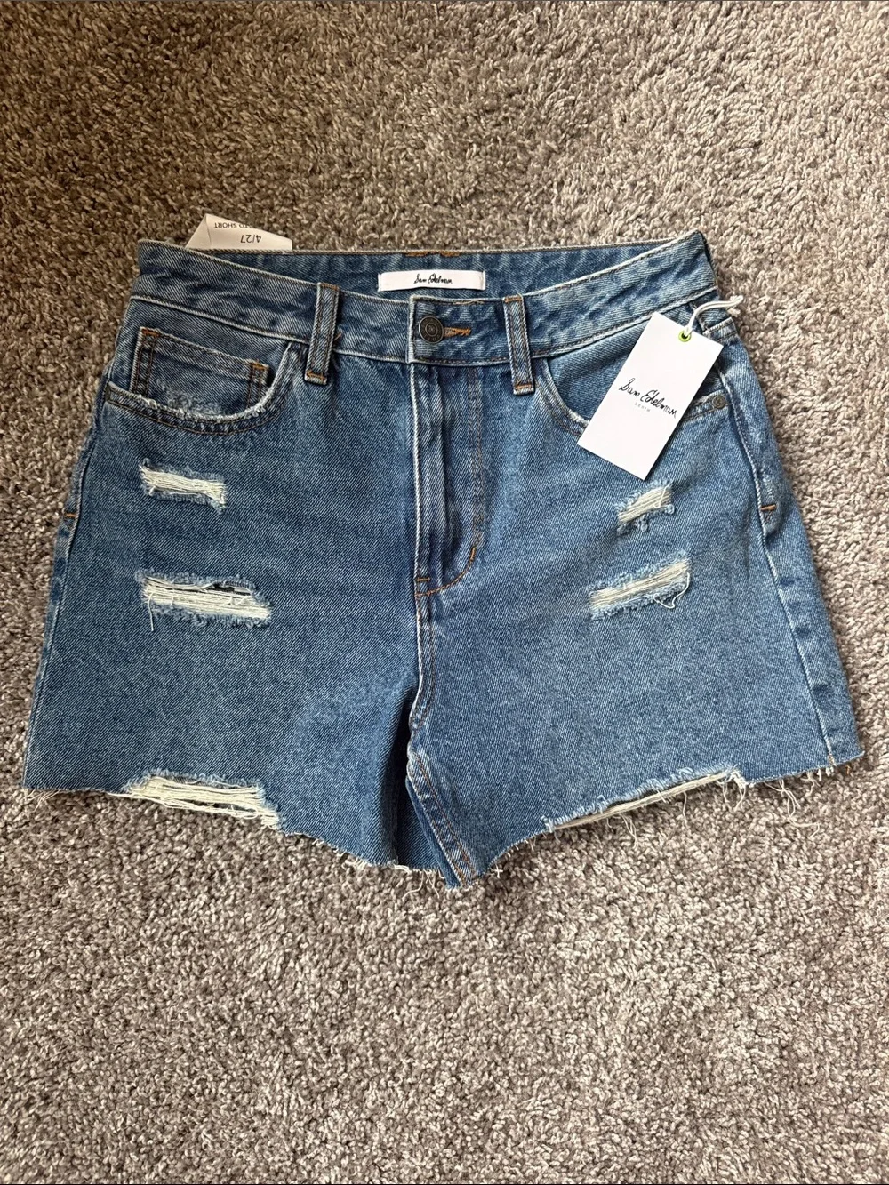 NWT Sam Edelman The Stiletto Jean Denim Shorts High Rise Short Size 4/27 - Picture 1 of 4